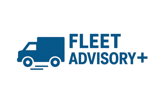 photographic The image is a simple logo for a fleet management program called Fleet Advisory  Make the primary colours be blue and white