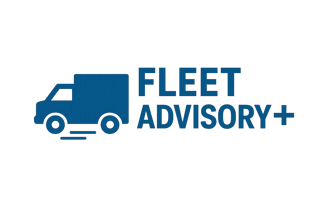 photographic The image is a simple logo for a fleet management program called Fleet Advisory Make the primary colours be blue and white