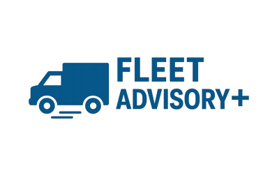 photographic The image is a simple logo for a fleet management program called Fleet Advisory Make the primary colours be blue and white