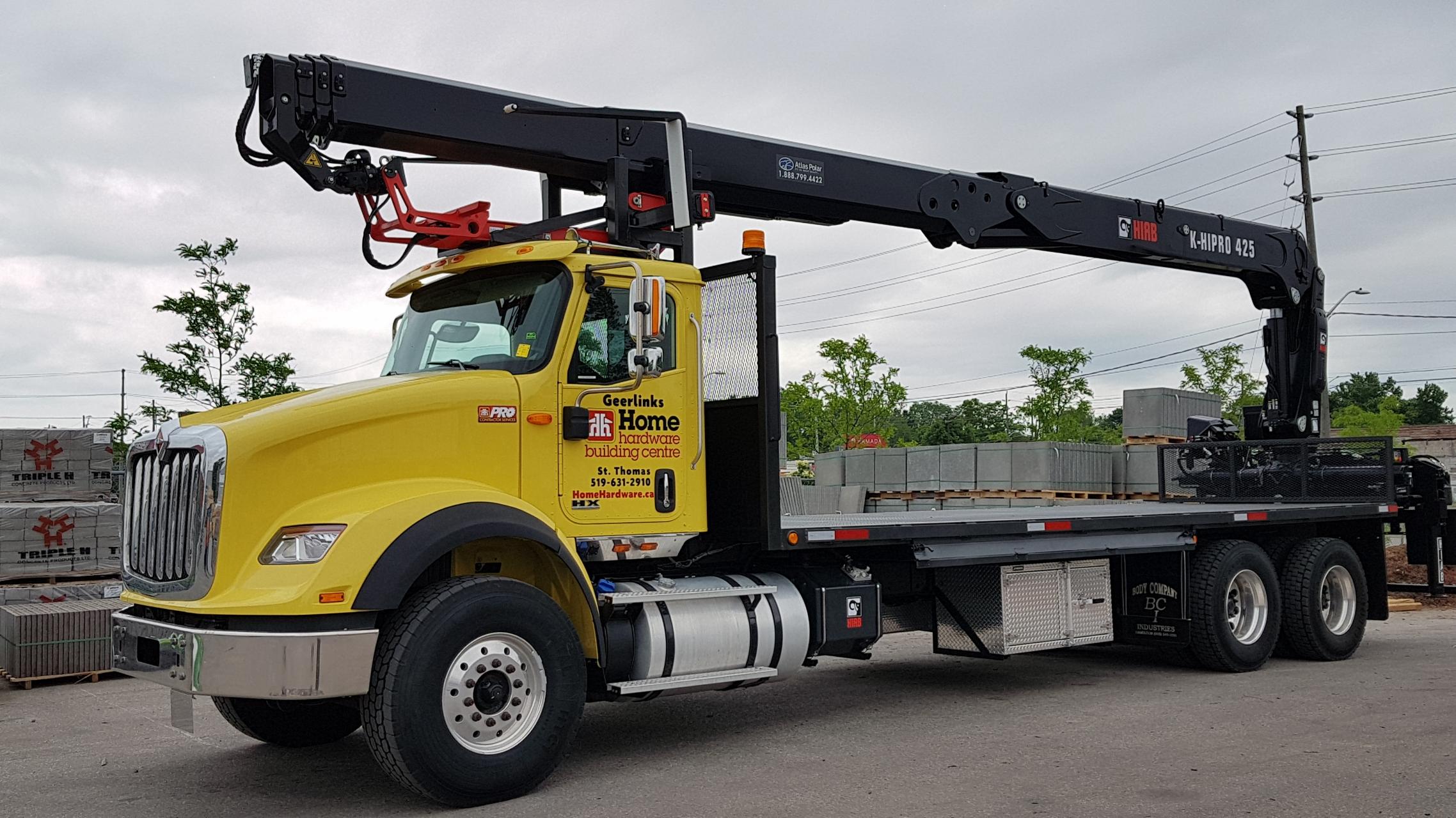International crane truck delivered to Geerlinks Home Hardware Building Centre