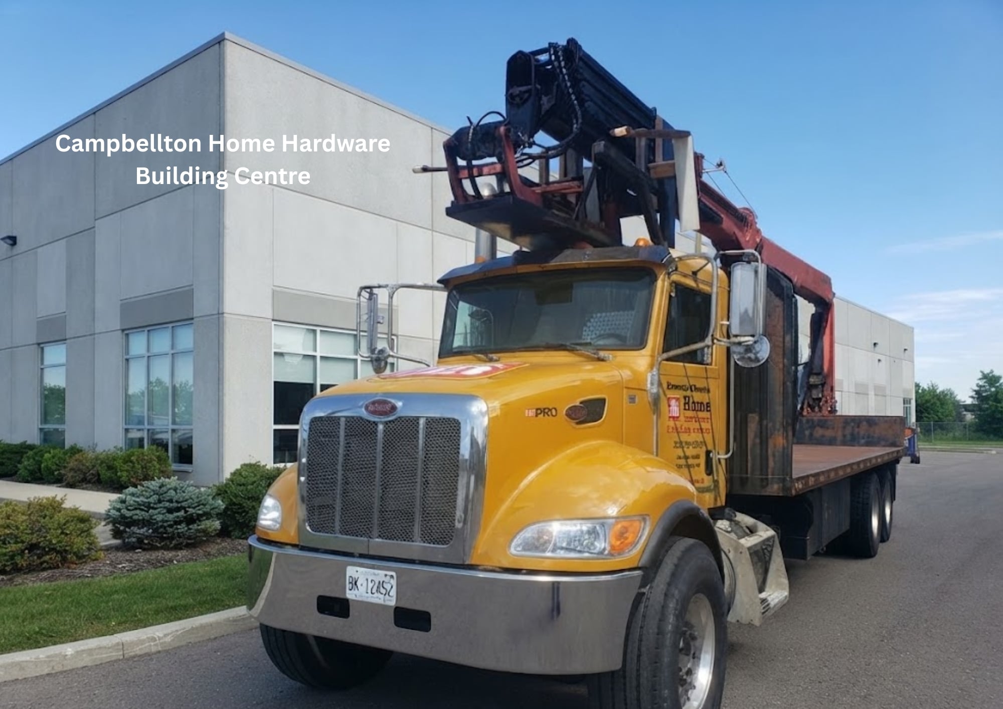 Peterbilt crane truck delivered to Campbellton Home Hardware