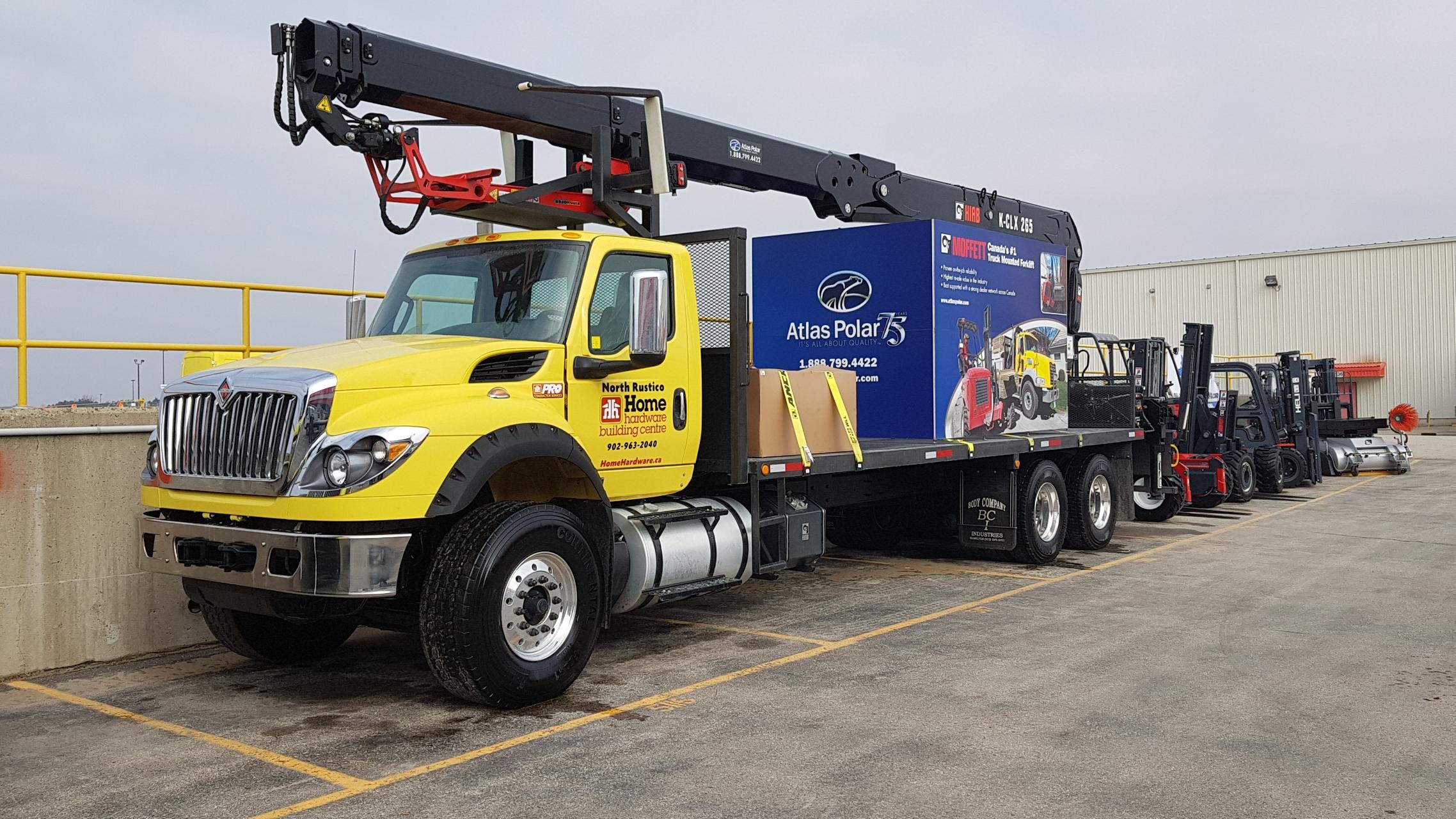 International crane truck delivered to North Rustico Home Hardware Building Centre