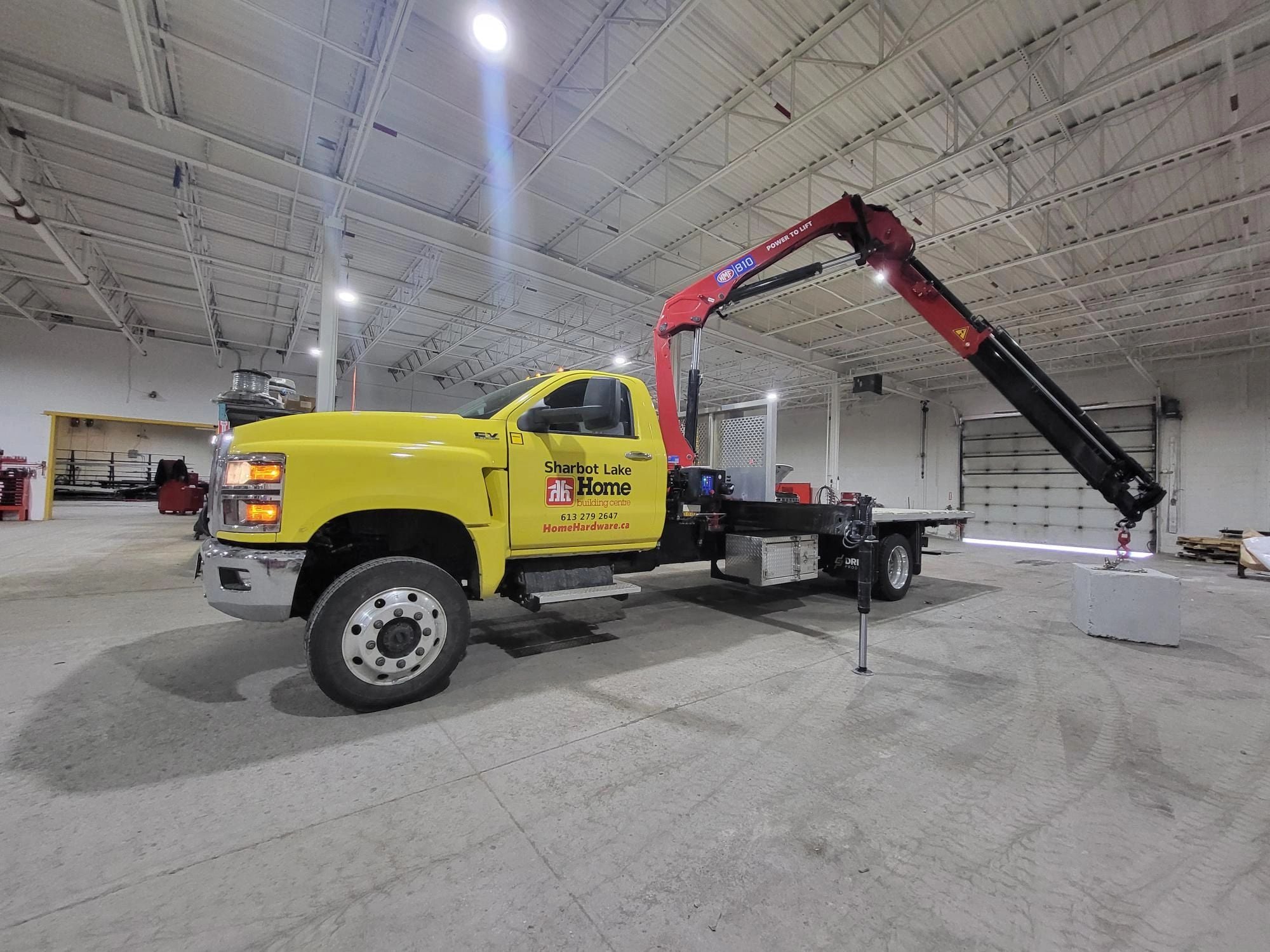 Crane truck delivered to Sharbot Lake Home Hardware Building Centre