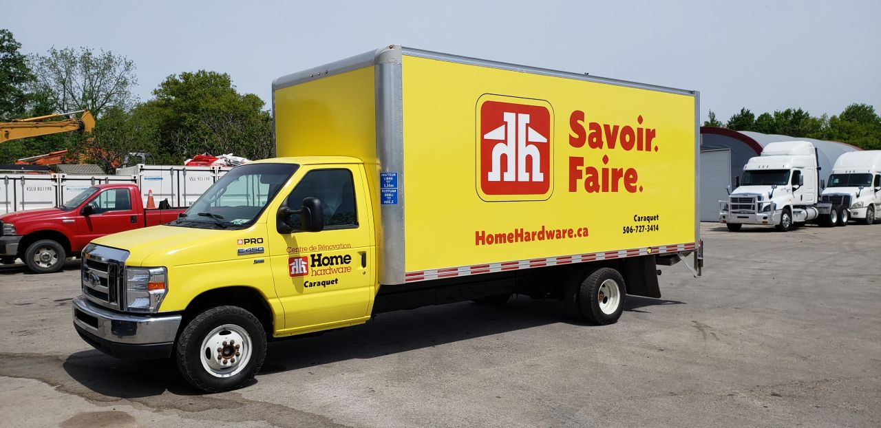 Cube van delivered to Caraquet Home Hardware