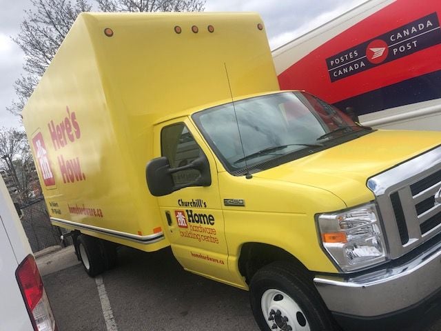 Cube van delivered to Churchill's Home Hardware Building Centre