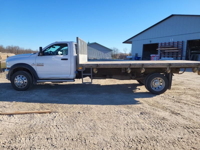 Dodge Ram 5500 flatbed truck delivered by Trinity Truck Sales