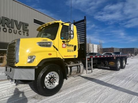 Freightliner 108SD Moffett truck delivered to Salmon Arm Home Hardware