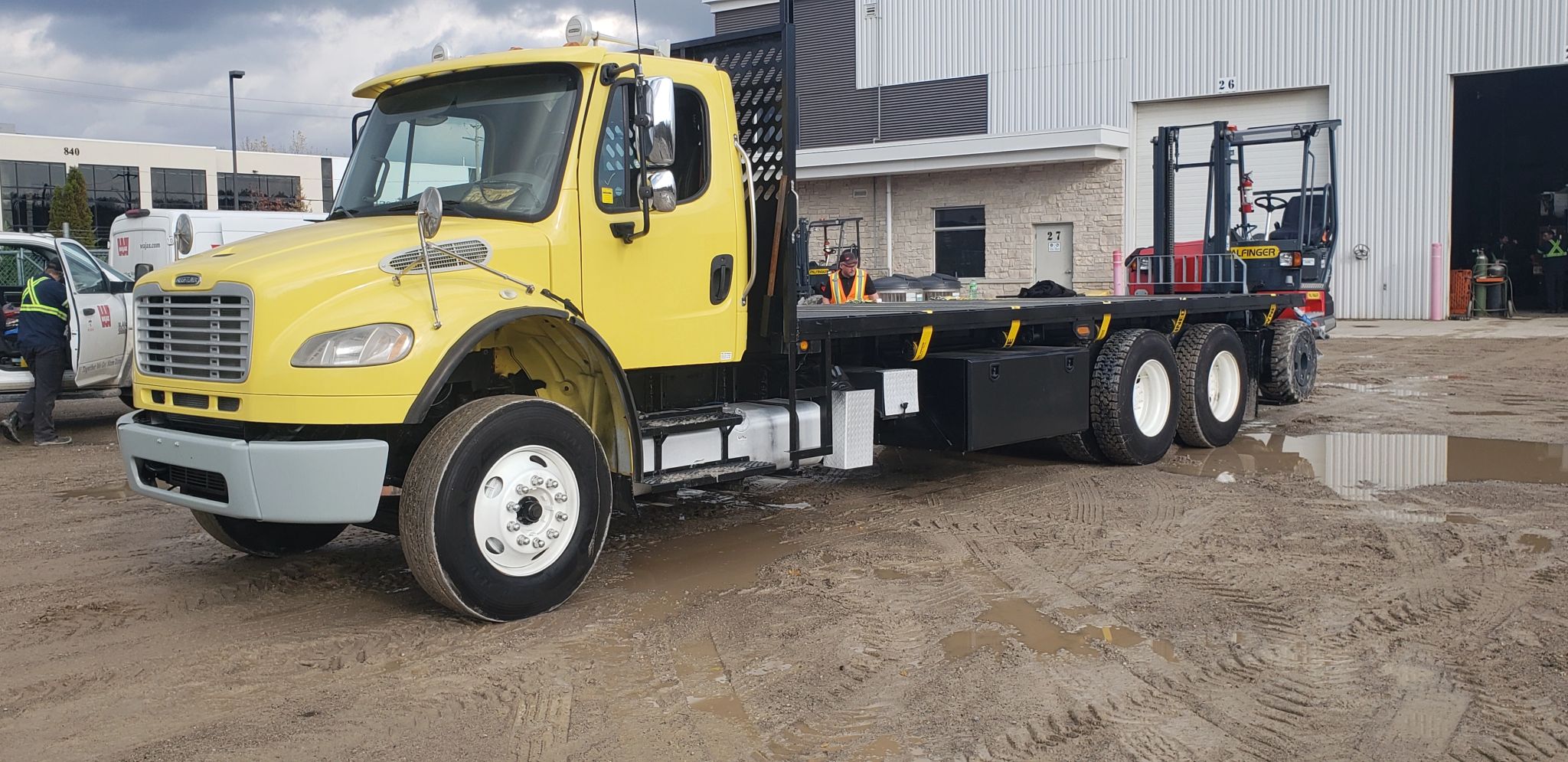 Freightliner 108SD Moffett truck delivered by Trinity Truck Sales