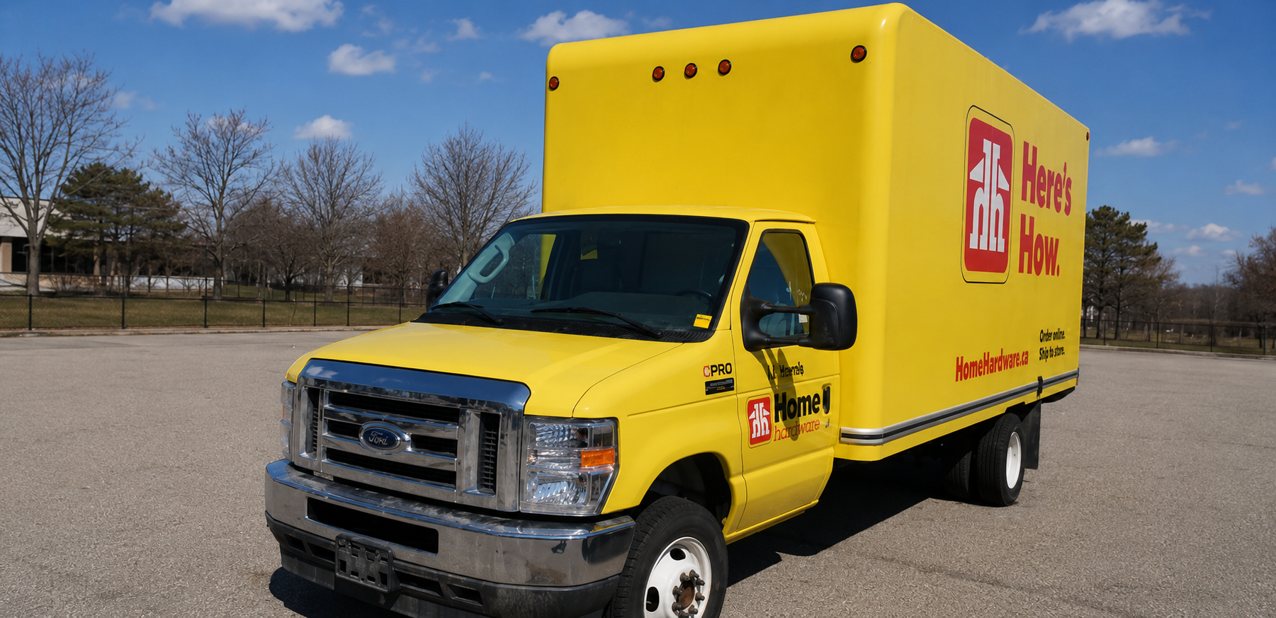 Ford cube van delivered to a Home Hardware building centre
